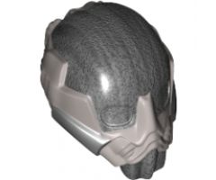 Minifigure, Headgear Helmet Space with Breathing Mask and Black and Silver Markings Pattern