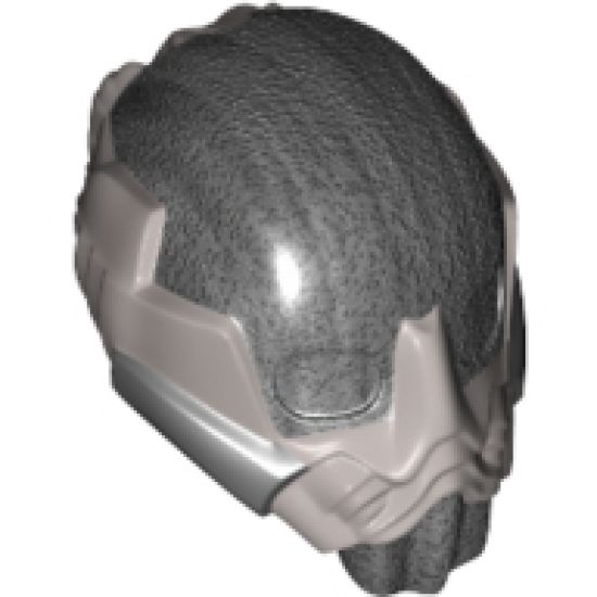 Minifigure, Headgear Helmet Space with Breathing Mask and Black and Silver Markings Pattern