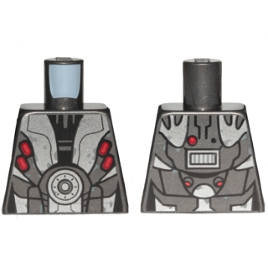 Torso SW Armor M-OC Hunter Droid with Silver and Red Pattern