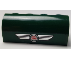 Slope, Curved 2 x 4 x 1 1/3 with Four Recessed Studs with Red, Silver, and White 'MINI COOPER' Logo Pattern (Sticker) - Set 10242