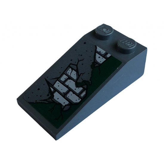 Slope 18 4 x 2 with Bricks and Dark Green Moss Pattern (Sticker) - Set 70420