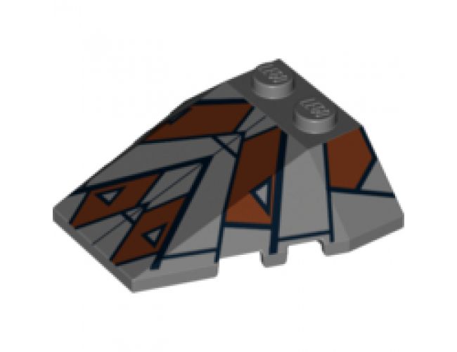 Wedge 4 x 4 Triple with Stud Notches with Sith Nightspeeder Pattern 2