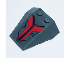 Wedge 4 x 4 Triple with Stud Notches with Black and Red Triangle Pattern (Sticker) - Set 76079