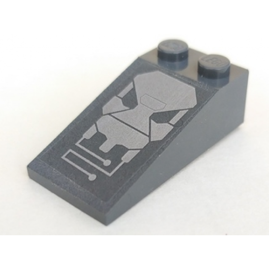 Slope 18 4 x 2 with Silver Robot Head Pattern (Sticker) - Set 7704