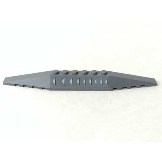 Wedge 2 x 16 Triple with 9 Light Gray Triangles Pattern Model Left Side (Sticker) - Set 8095