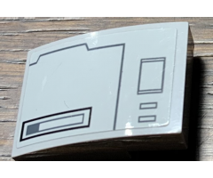 Slope, Curved 3 x 2 with SW TIE Striker Hull Plates Pattern Model Right Side (Sticker) - Set 75154
