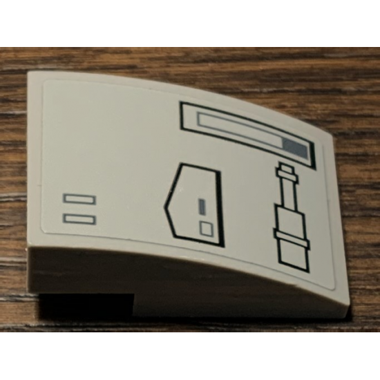 Slope, Curved 3 x 2 with SW TIE Striker Hull Plates and Lever Pattern Model Left Side (Sticker) - Set 75154