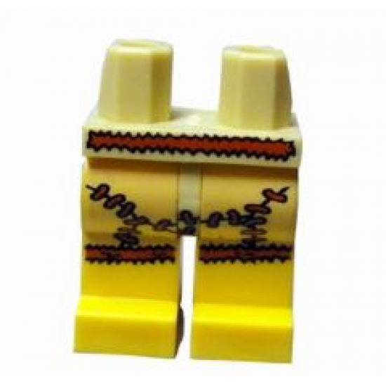 Hips and Yellow Legs with Tan Animal Skin Skirt Pattern (Cave Woman)