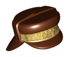 Minifigure, Headgear Hat, Neck Protector, Gold Stripe Pattern (SW Naboo Security Officer)