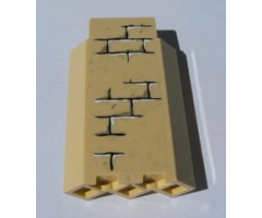 Panel 3 x 3 x 6 Corner Wall without Bottom Indentations with Bricks Pattern 1 (Sticker) - Sets 4842 / 4867