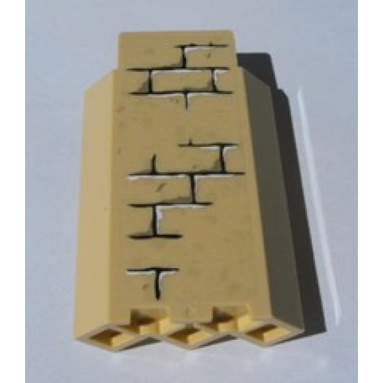 Panel 3 x 3 x 6 Corner Wall without Bottom Indentations with Bricks Pattern 1 (Sticker) - Sets 4842 / 4867