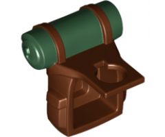 Minifigure, Body Wear Backpack with Dark Green Bedroll Pattern
