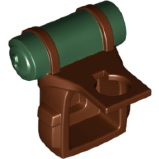 Minifigure, Body Wear Backpack with Dark Green Bedroll Pattern
