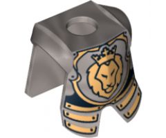 Minifigure, Body Wear Armor Breastplate with Leg Protection, Lion Head Pattern