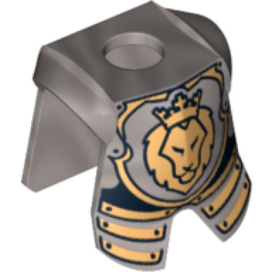 Minifigure, Body Wear Armor Breastplate with Leg Protection, Lion Head Pattern