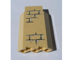 Panel 3 x 3 x 6 Corner Wall without Bottom Indentations with Bricks Pattern 2 (Sticker) - Sets 4842 / 4867