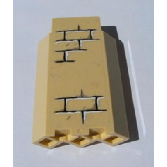 Panel 3 x 3 x 6 Corner Wall without Bottom Indentations with Bricks Pattern 2 (Sticker) - Sets 4842 / 4867