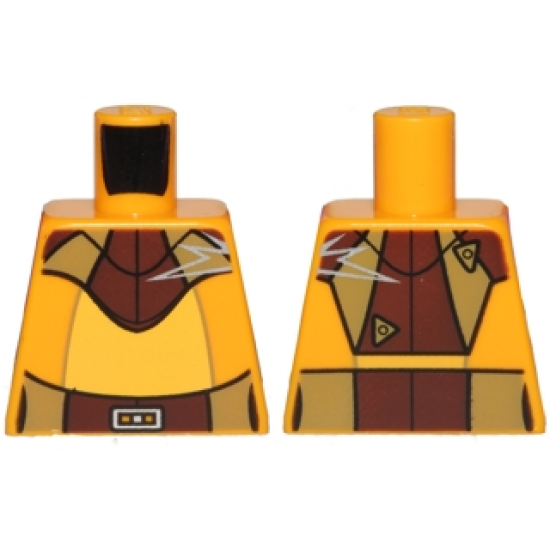 Torso SW Space Jumpsuit with Dark Brown, Dark Tan Belt and Neck Plate Pattern (Zeb Orrelios)
