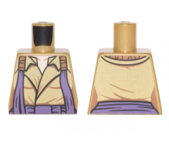Torso Open Coat with Collar, Orange and Dark Purple Loose Straps Pattern