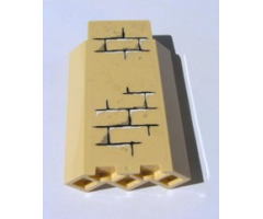 Panel 3 x 3 x 6 Corner Wall without Bottom Indentations with Bricks Pattern 3 (Sticker) - Sets 4842 / 4867