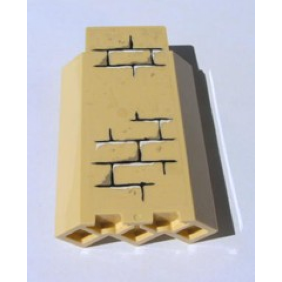 Panel 3 x 3 x 6 Corner Wall without Bottom Indentations with Bricks Pattern 3 (Sticker) - Sets 4842 / 4867