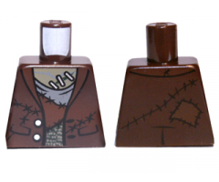Torso Monster Fighters Monster with Stapled Olive Skin and Stitched Vest Pattern