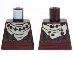 Torso Vest with Dark Red Belt, White Bandana and Brown Necklace Pattern