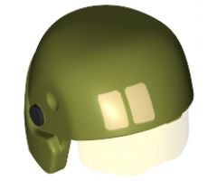 Minifigure, Headgear Helmet SW Resistance Trooper with Trans-Yellow Visor with Tan Rectangles and Black Circles Pattern