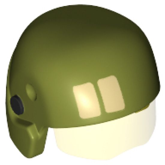 Minifigure, Headgear Helmet SW Resistance Trooper with Trans-Yellow Visor with Tan Rectangles and Black Circles Pattern