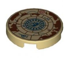 Tile, Round 2 x 2 with Treasure Map Pattern