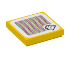Tile 2 x 2 with Super Mario Scanner Code Lava Bubble Pattern (Sticker) - Sets 71364 / 71369 / 71403 / 71416 / 71419