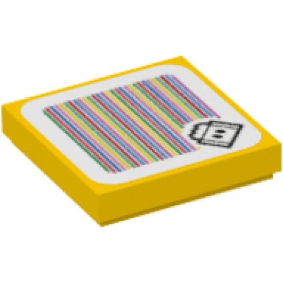 Tile 2 x 2 with Super Mario Scanner Code Lava Bubble Pattern (Sticker) - Sets 71364 / 71369 / 71403 / 71416 / 71419