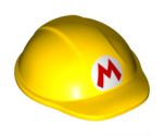 Large Figure Headgear, Super Mario Construction Helmet with Red Capital Letter M in White Circle Pattern (Builder Mario)