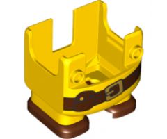 Large Figure Legs, Super Mario Overalls with Molded Reddish Brown Shoes and Printed Reddish Brown Belt with Pouch and Gold Buckle Pattern (Builder Mario)