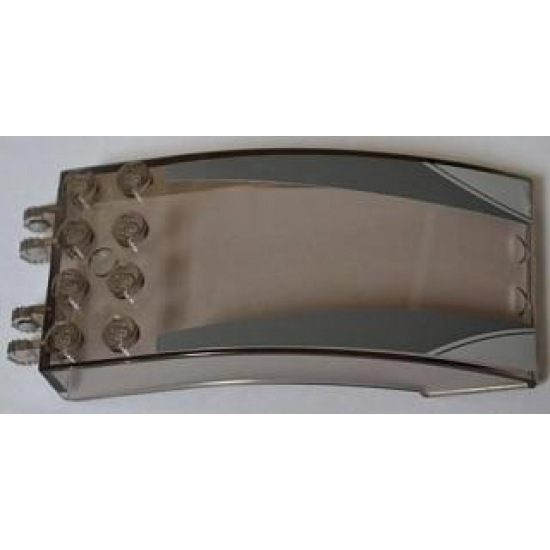 Windscreen 8 x 4 x 2 Curved with Dual 2 Fingers and SW Palpatine's Shuttle Pattern (Stickers) - Set 8096