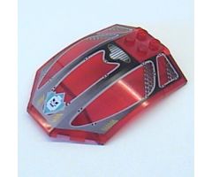 Windscreen 8 x 6 x 2 Curved with Evil Skull Logo and Windows Pattern