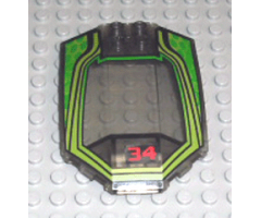 Windscreen 8 x 6 x 2 Curved with Lime/Green RC Racer and Red Number 34 Pattern (Sticker) - Set 4589