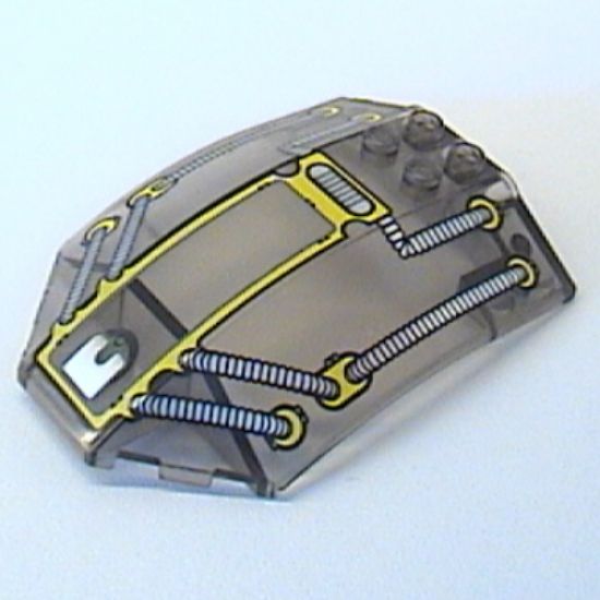 Windscreen 8 x 6 x 2 Curved with Silver & Yellow Hose and Window Pattern