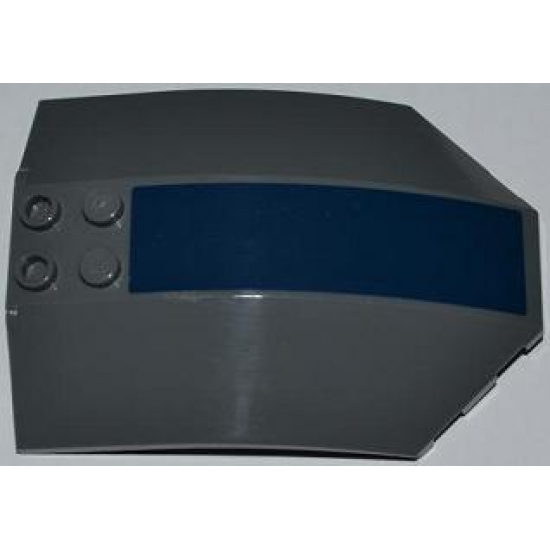 Windscreen 8 x 6 x 2 Curved with Dark Blue Stripe Pattern (Sticker) - Set 8018