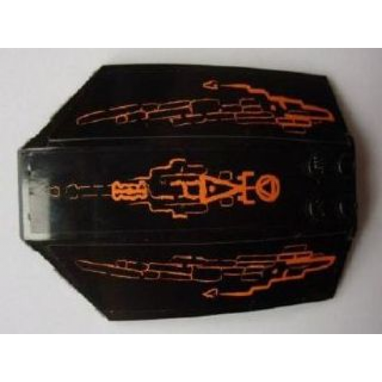Windscreen 8 x 6 x 2 Curved with Orange Lines and Atlantis Logo Pattern (Stickers) - Set 8076