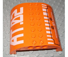 Slope, Curved 8 x 8 x 2 Double with 'AT.02' and 'DANGER AMMUNITION' Pattern (Stickers) - Set 7706