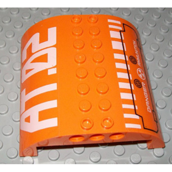 Slope, Curved 8 x 8 x 2 Double with 'AT.02' and 'DANGER AMMUNITION' Pattern (Stickers) - Set 7706