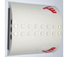 Slope, Curved 8 x 8 x 2 Double with Red Airline Bird Pattern on Both Sides (Stickers) - Set 3182