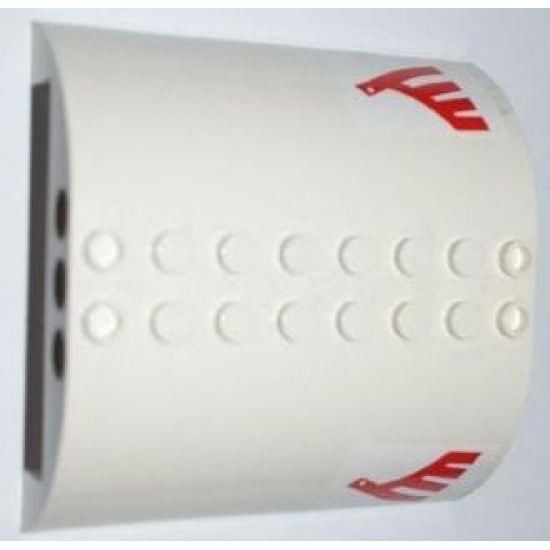 Slope, Curved 8 x 8 x 2 Double with Red Airline Bird Pattern on Both Sides (Stickers) - Set 3182