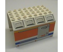Aircraft Fuselage Angular Top 6 x 8 x 4 with Door on Blue, Orange, and Yellow Stripes Pattern