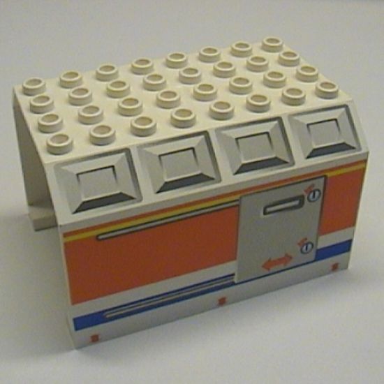Aircraft Fuselage Angular Top 6 x 8 x 4 with Door on Blue, Orange, and Yellow Stripes Pattern