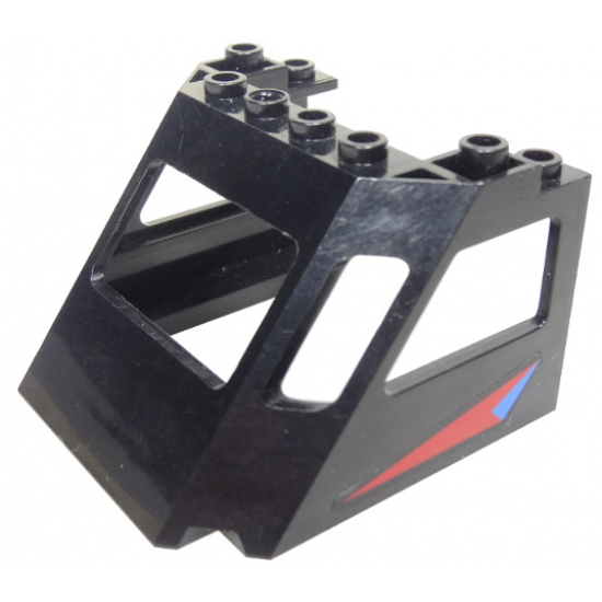Train Front Sloping Top With Red and Blue Pattern on Both Sides (Stickers) - Set 4559