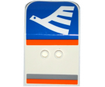 Door 2 x 4 x 6 Curved Aircraft with White Airline Bird on Blue Background and Light Bluish Gray and Orange Stripes Pattern (Stickers) - Set 60104