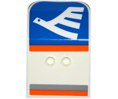 Door 2 x 4 x 6 Curved Aircraft with White Airline Bird on Blue Background and Light Bluish Gray and Orange Stripes Pattern (Stickers) - Set 60104