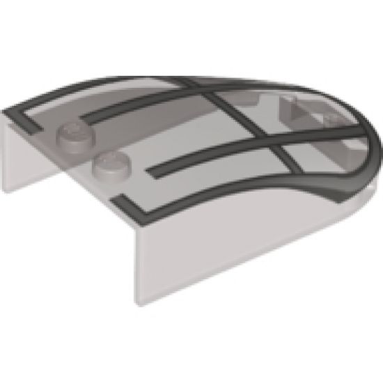 Windscreen 6 x 4 x 1 Curved with Gray Star Wars Skimmer Pattern